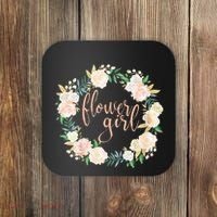 Flower Girl Blush Floral Wreath Wedding Coaster thumb 0
