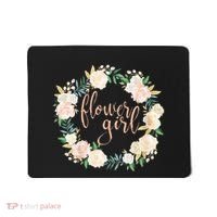 Flower Girl Blush Floral Wreath Wedding Mousepad thumb 0