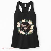 Flower Girl Blush Floral Wreath Wedding Women's Tank Top thumb 0