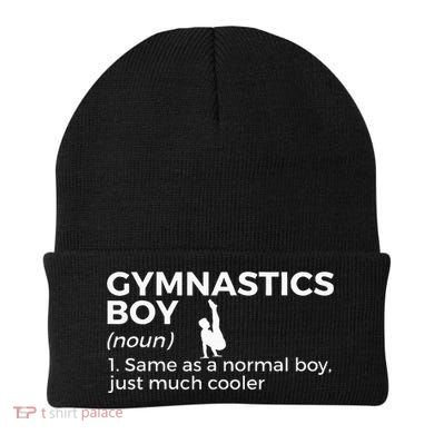 Funny Gymnastics Boy Definition Gymnast Beanie