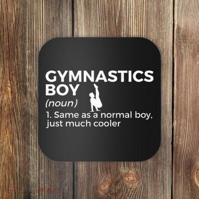 Funny Gymnastics Boy Definition Gymnast Coaster