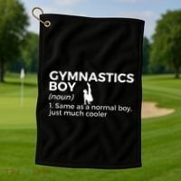 Funny Gymnastics Boy Definition Gymnast Golf Towel thumb 1