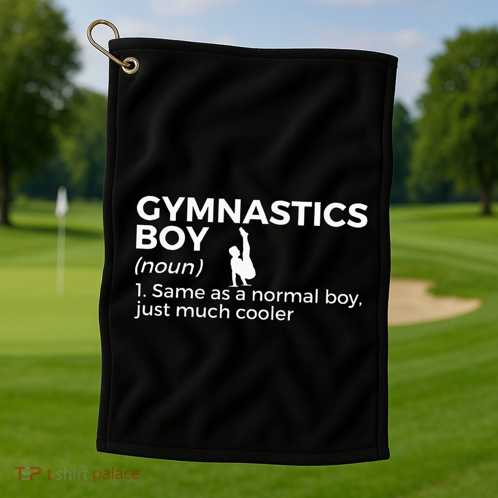 Funny Gymnastics Boy Definition Gymnast Golf Towel