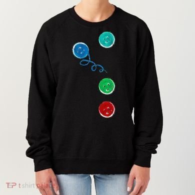 Four Groovy Buttons Blue Cat Funny Halloween Women's Sweatshirt