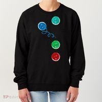 Four Groovy Buttons Blue Cat Funny Halloween Women's Sweatshirt thumb 0