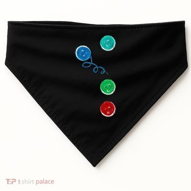 Four Groovy Buttons Blue Cat Funny Halloween USA-Made Doggie Bandana