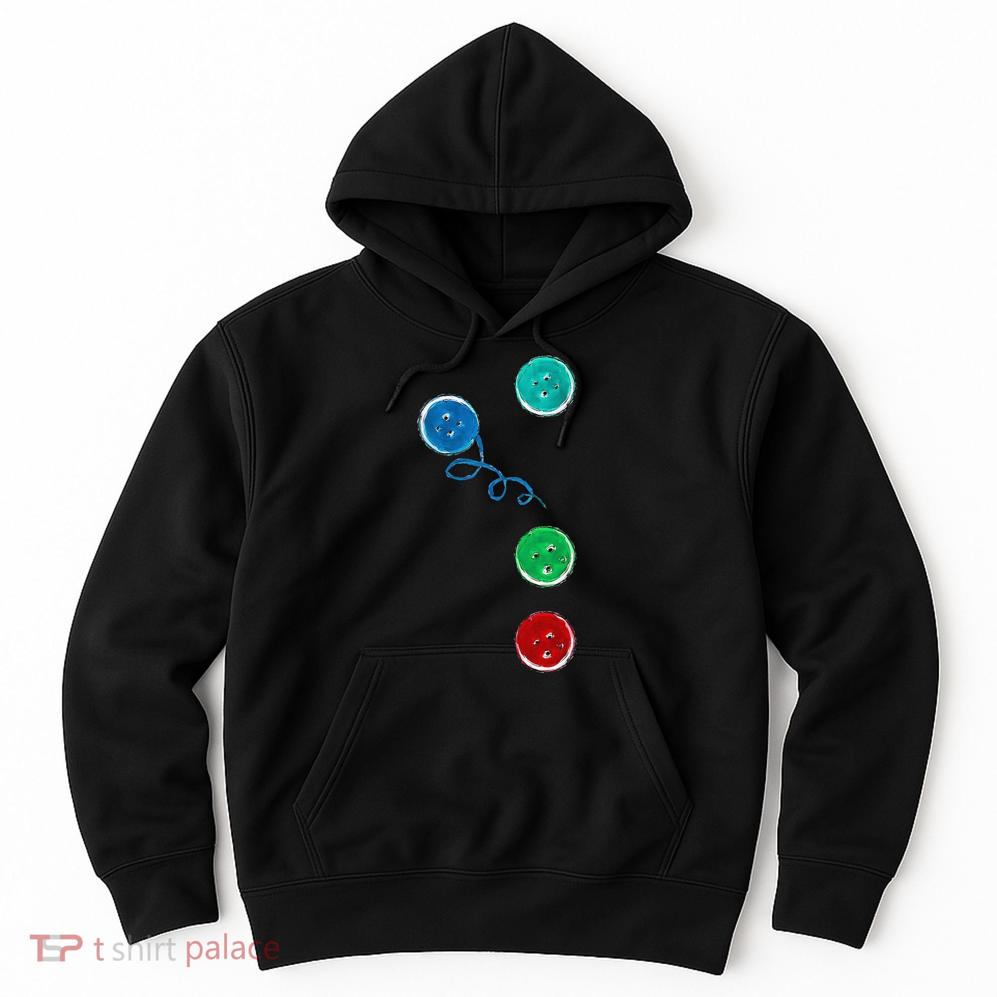 Four Groovy Buttons Blue Cat Funny Halloween Hoodie
