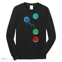 Four Groovy Buttons Blue Cat Funny Halloween Long Sleeve Shirt thumb 0