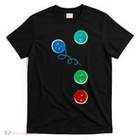 Four Groovy Buttons Blue Cat Funny Halloween T-Shirt thumb 0