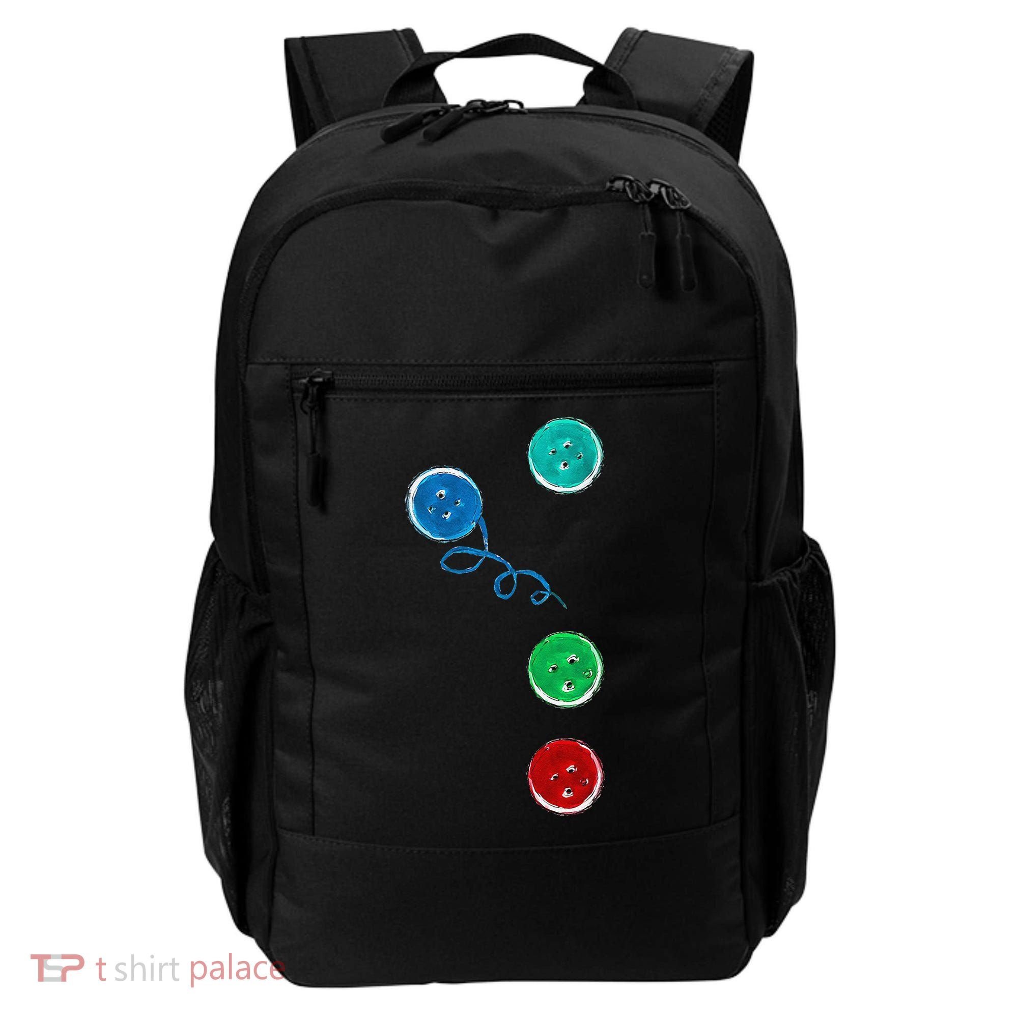 Four Groovy Buttons Blue Cat Funny Halloween Backpack
