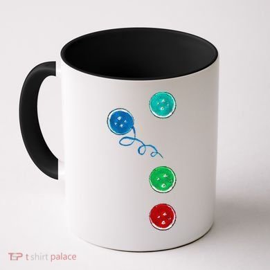 Four Groovy Buttons Blue Cat Funny Halloween Coffee Mug