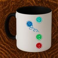 Four Groovy Buttons Blue Cat Funny Halloween Coffee Mug thumb 2