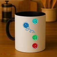 Four Groovy Buttons Blue Cat Funny Halloween Coffee Mug thumb 4