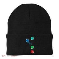 Four Groovy Buttons Blue Cat Funny Halloween Beanie thumb 0