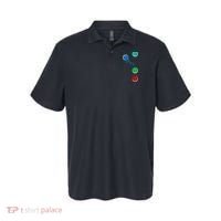 Four Groovy Buttons Blue Cat Funny Halloween Polo thumb 0