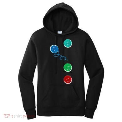 Four Groovy Buttons Blue Cat Funny Halloween Women's Hoodie