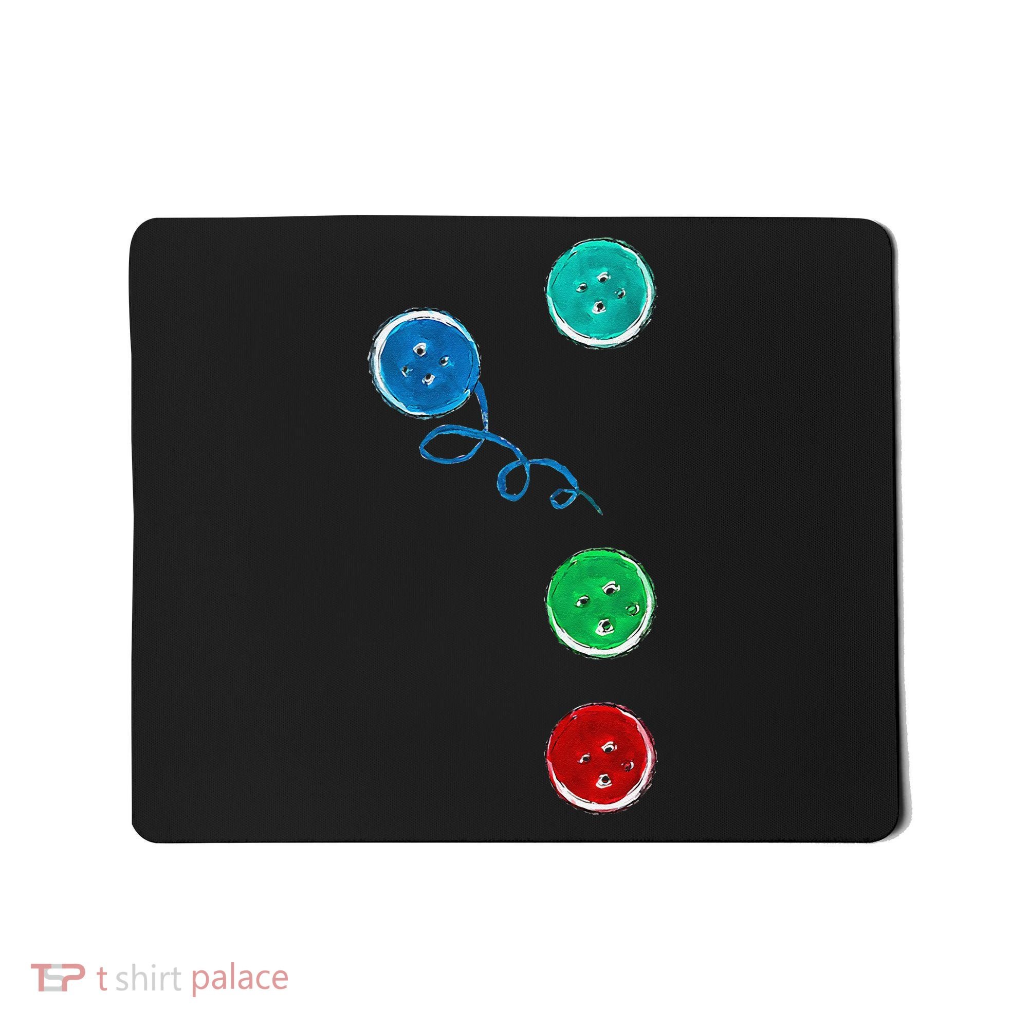 Four Groovy Buttons Blue Cat Funny Halloween Mousepad