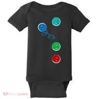 Four Groovy Buttons Blue Cat Funny Halloween Baby Bodysuit thumb 0