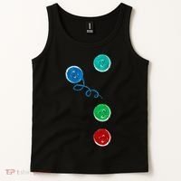 Four Groovy Buttons Blue Cat Funny Halloween Tank Top thumb 2