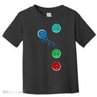 Four Groovy Buttons Blue Cat Funny Halloween Toddler T-Shirt thumb 0