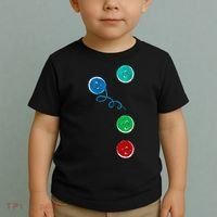 Four Groovy Buttons Blue Cat Funny Halloween Toddler T-Shirt thumb 2