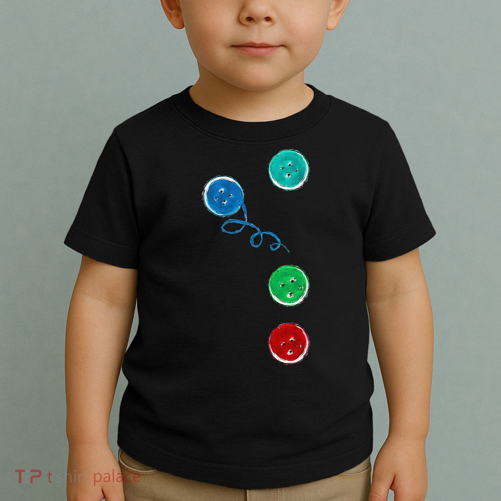 Four Groovy Buttons Blue Cat Funny Halloween Toddler T-Shirt