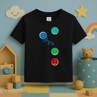 Four Groovy Buttons Blue Cat Funny Halloween Toddler T-Shirt thumb 3