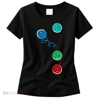 Four Groovy Buttons Blue Cat Funny Halloween Women's T-Shirt