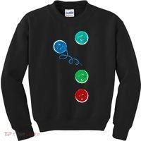 Four Groovy Buttons Blue Cat Funny Halloween Kids Sweatshirt thumb 0
