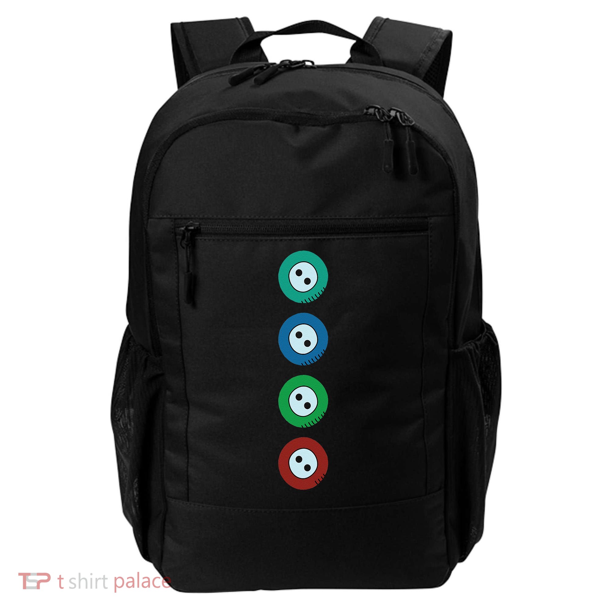 Four Groovy Buttons Blue Cat Funny Halloween Backpack