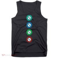 Four Groovy Buttons Blue Cat Funny Halloween Tank Top thumb 0