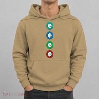 Four Groovy Buttons Blue Cat Funny Halloween Hoodie thumb 0