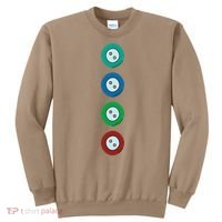 Four Groovy Buttons Blue Cat Funny Halloween Sweatshirt thumb 0