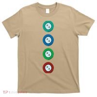 Four Groovy Buttons Blue Cat Funny Halloween T-Shirt thumb 0
