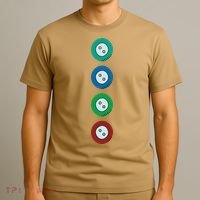 Four Groovy Buttons Blue Cat Funny Halloween T-Shirt thumb 3