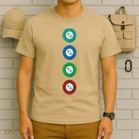 Four Groovy Buttons Blue Cat Funny Halloween T-Shirt thumb 6