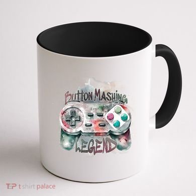 Funny Gamer Button Mashing Legend Coffee Mug back
