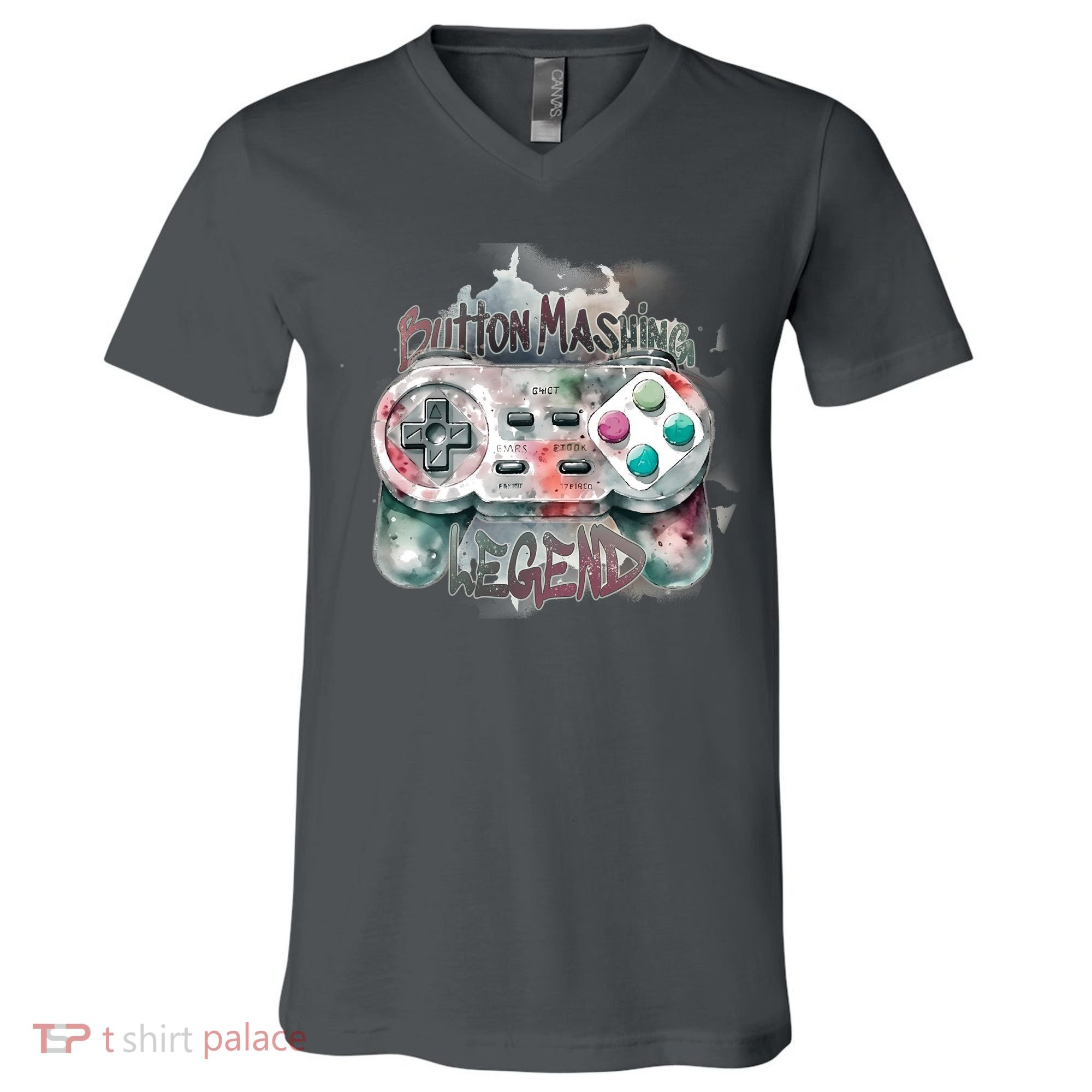 Funny Gamer Button Mashing Legend V-Neck T-Shirt