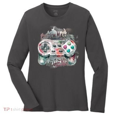 Funny Gamer Button Mashing Legend Women's Long Sleeve Shirt