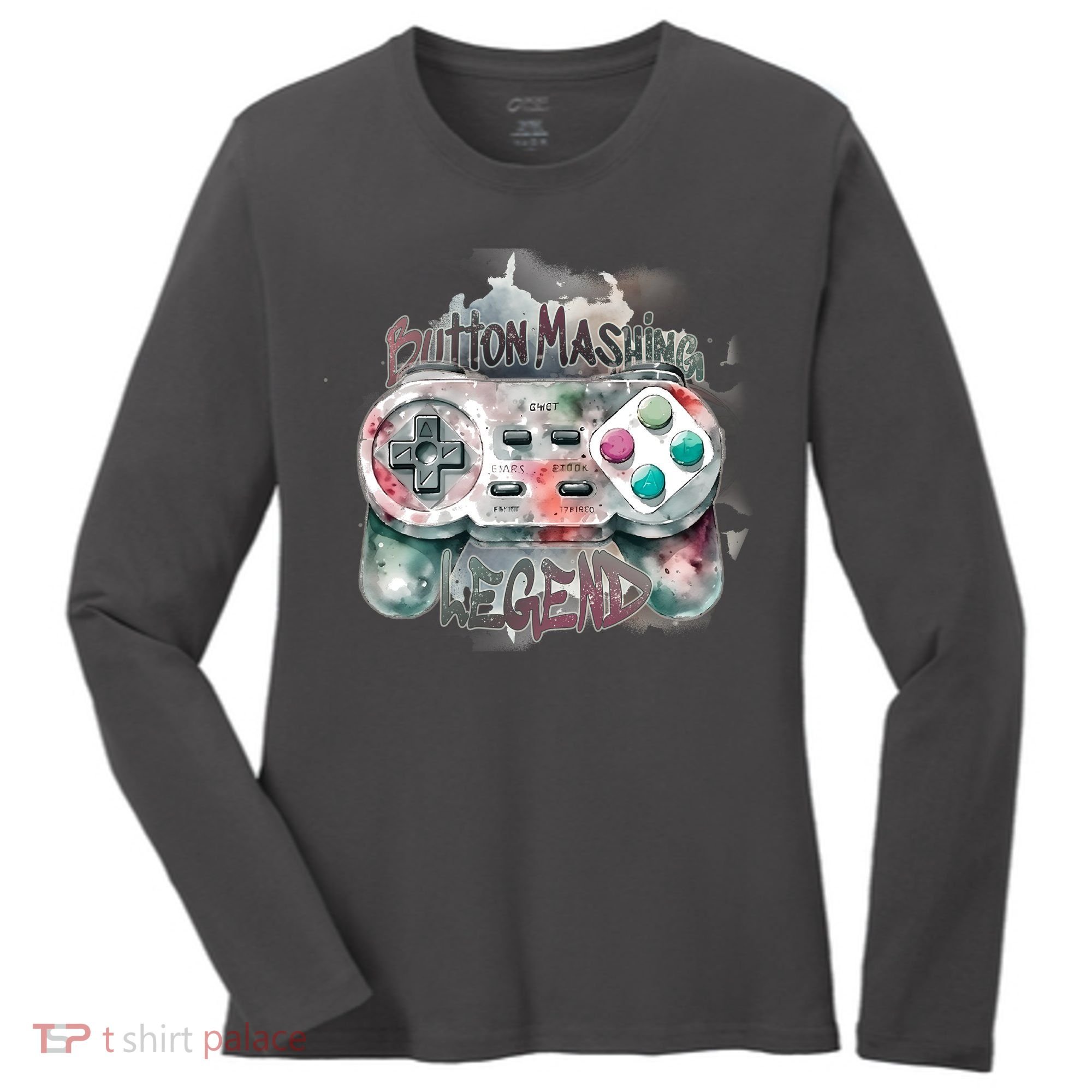 Funny Gamer Button Mashing Legend Women's Long Sleeve Shirt