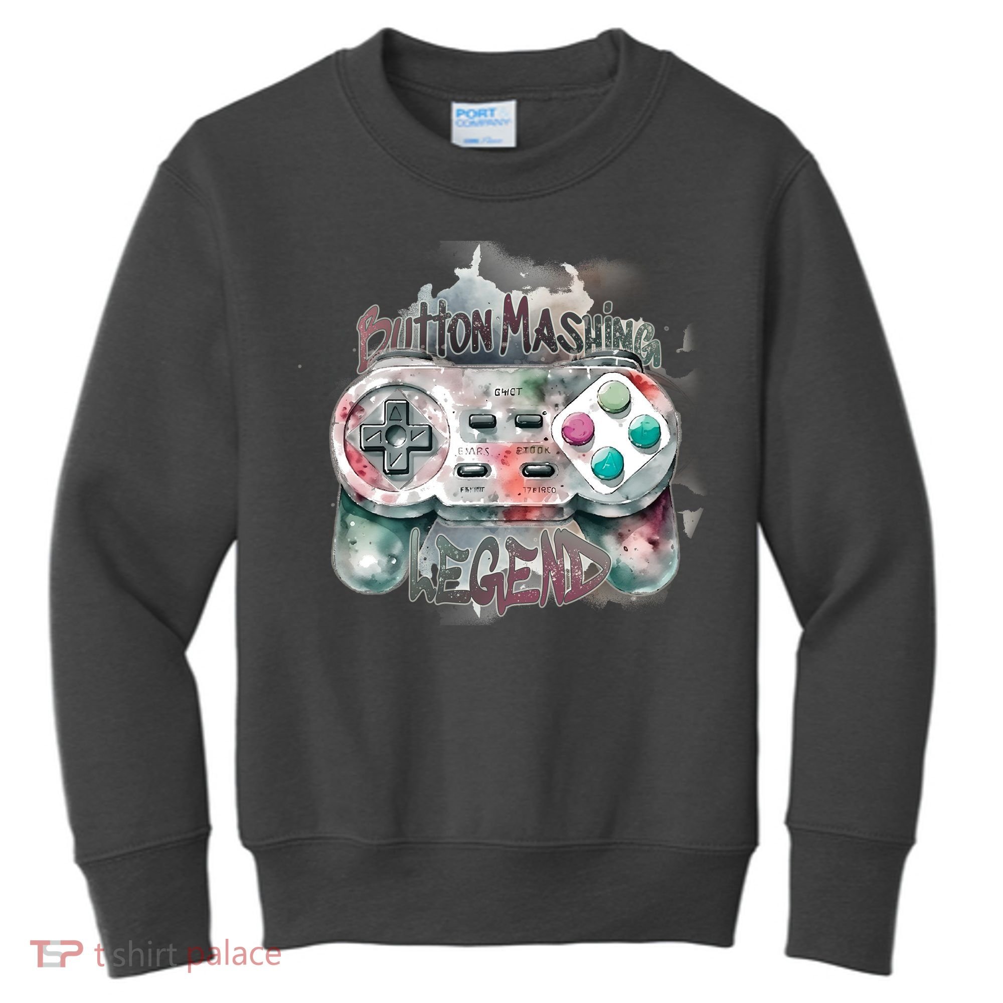 Funny Gamer Button Mashing Legend Kids Sweatshirt