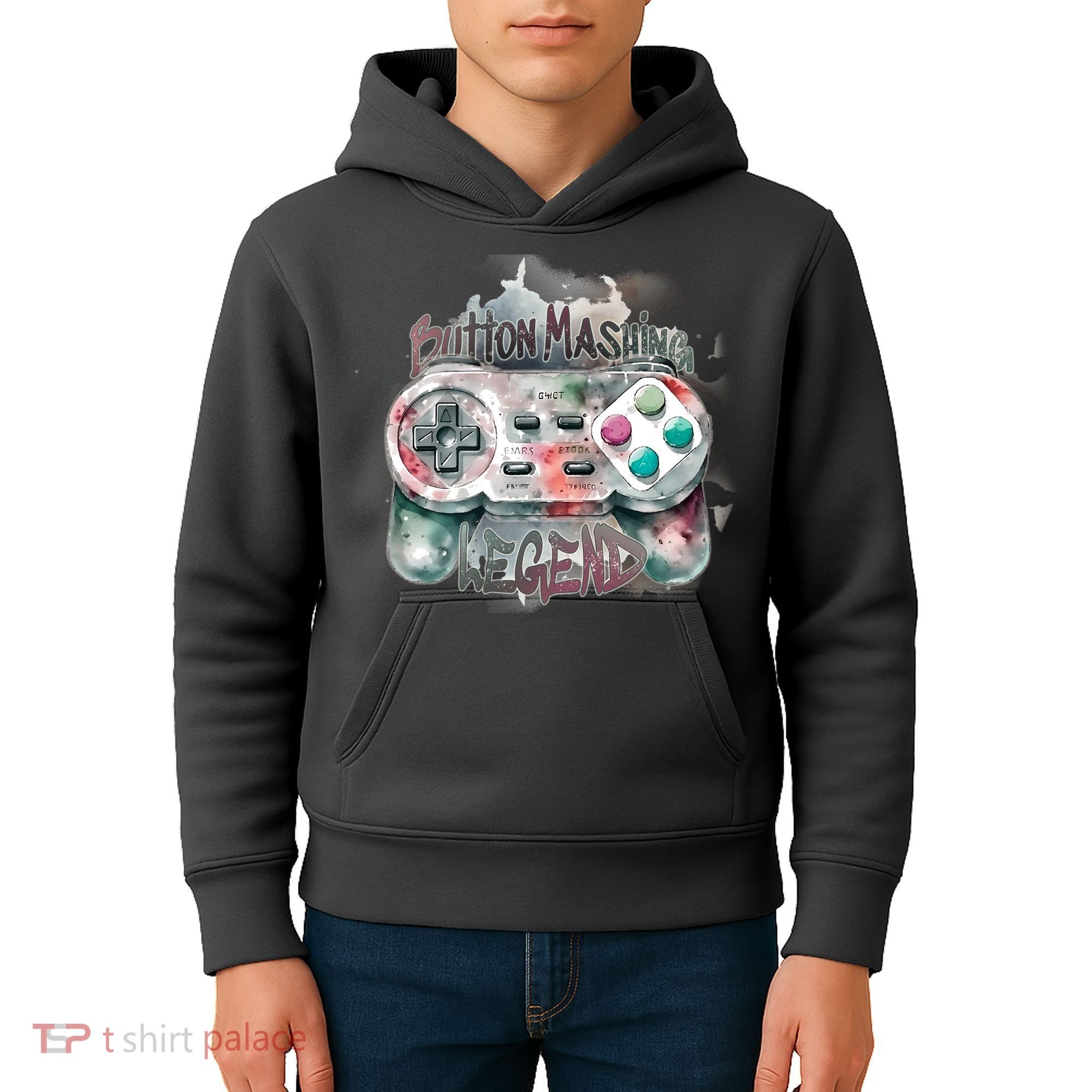 Funny Gamer Button Mashing Legend Kids Hoodie