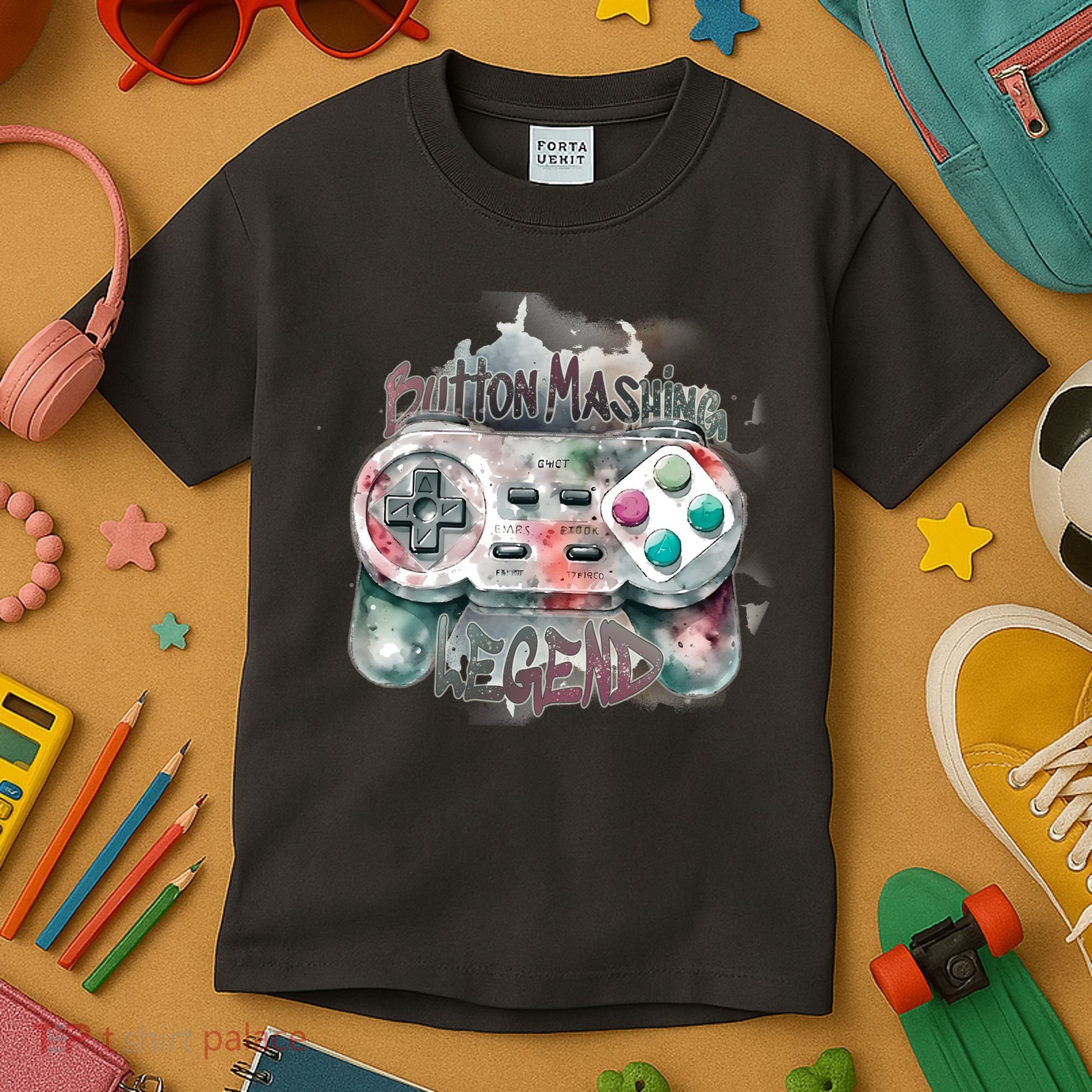 Funny Gamer Button Mashing Legend Kids T-Shirt