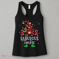 Fabulous Gnome Buffalo Plaid Matching Family Christmas Women's Tank Top thumb 3