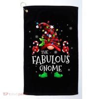 Fabulous Gnome Buffalo Plaid Matching Family Christmas Golf Towel thumb 0