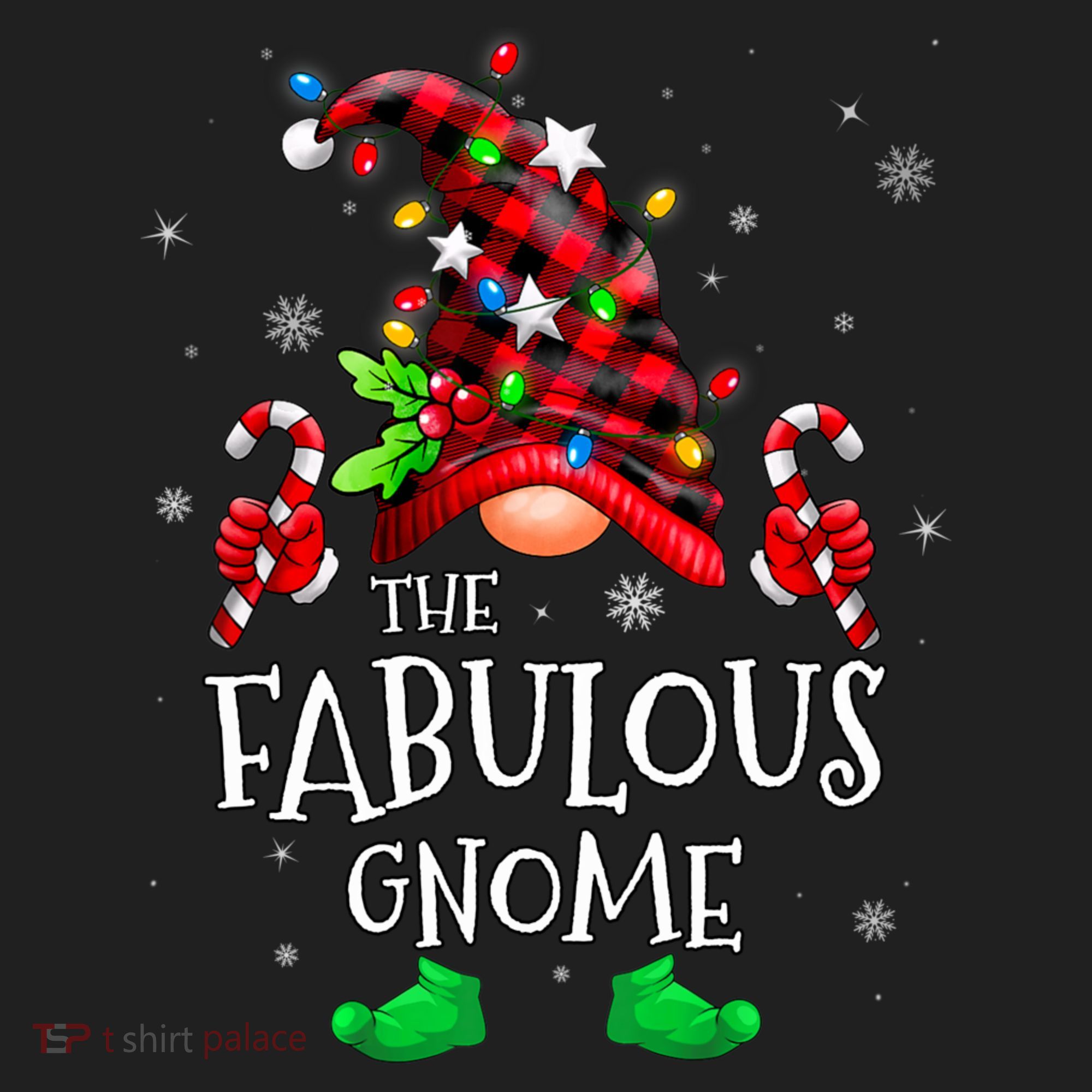 Fabulous Gnome Buffalo Plaid Matching Family Christmas Golf Towel