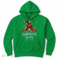 Fabulous Gnome Buffalo Plaid Matching Family Christmas Hoodie thumb 0