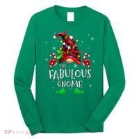 Fabulous Gnome Buffalo Plaid Matching Family Christmas Long Sleeve Shirt thumb 0
