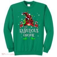 Fabulous Gnome Buffalo Plaid Matching Family Christmas Sweatshirt thumb 0