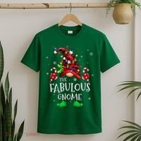 Fabulous Gnome Buffalo Plaid Matching Family Christmas T-Shirt thumb 2